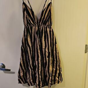 Striped Black and Tan Women's Dress
